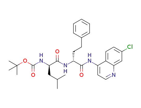 tert-butyl ((R)-1-(((R)-1-((7-chloroquinolin-4-yl)amino)-1-oxo-4-phenylbutan-2-yl)amino)-4-methyl-1-oxopentan-2-yl)carbamate