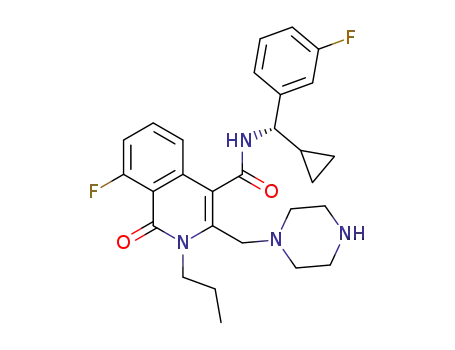 8-Fluoro-1-oxo-3-piperazin-1-ylmethyl-2-propyl-1,2-dihydro-isoquinoline-4-carboxylic acid [(S)-cyclopropyl-(3-fluoro-phenyl)-methyl]-amide