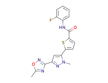 N-(2-fluorophenyl){5-[1-methyl-3-(5-methyl(1,2,4-oxadiazol-3-yl))pyrazol-5-yl](2-thienyl)}carboxamide