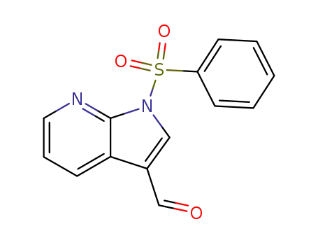Molecular Structure of 155819-08-2 (1H-Pyrrolo[2,3-b]pyridine-3-carboxaldehyde, 1-(phenylsulfonyl)-)