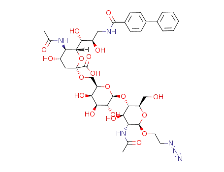 2-azidoethyl α-5-acetamido-9-(biphenylcarbonylamino)-3,5,9-trideoxy-D-glycero-2-nonulosonic acid-pyranosyl-(2->3)-β-D-galactopyranosyl-(1->3)-2-acetamido-2-deoxy-glucopyranoside
