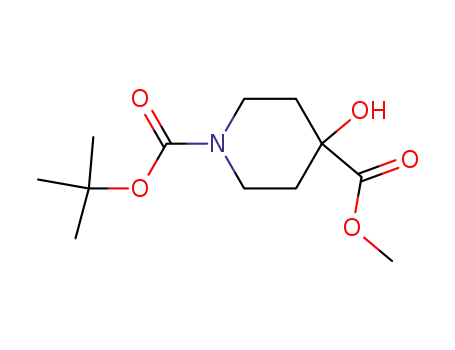 Molecular Structure of 495415-09-3 (1-BOC-4-HYDROXY-PIPERIDINE-4-DICARBOXYLIC ACID METHYL ESTER)