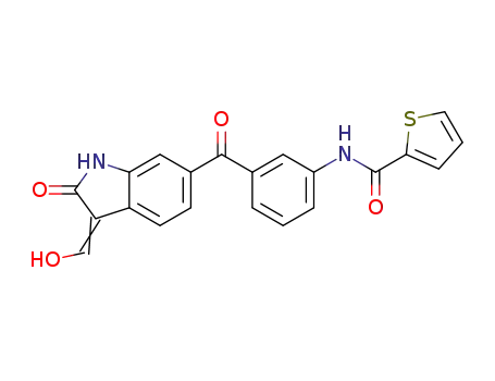 thiophene-2-carboxylic acid [3-(3-hydroxymethylene-2-oxo-2,3-dihydro-1H-indole-6-carbonyl)-phenyl]-amide