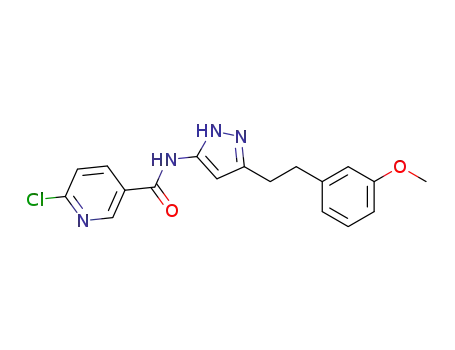 6-chloro-N-[5-[2-(3-methoxyphenyl)ethyl]-2H-pyrazol-3-yl]pyridine-3-carboxamide