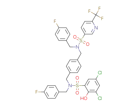 N-(4-((3,5-dichloro-N-(4-fluorobenzyl)-2-hydroxyphenylsulfonamido)methyl)benzyl)-N-(4-fluorobenzyl)-6-(trifluoromethyl)pyridine-3-sulfonamide