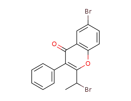 Molecular Structure of 1300581-25-2 (6-Bromo-2-(1-bromoethyl)-3-phenyl-4H-chromen-4-one)