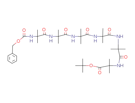 Molecular Structure of 4512-40-7 (Alanine,
2-methyl-N-[2-methyl-N-[2-methyl-N-[2-methyl-N-[2-methyl-N-[2-methyl-
N-[(phenylmethoxy)carbonyl]alanyl]alanyl]alanyl]alanyl]alanyl]-,
1,1-dimethylethyl ester)