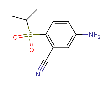 Molecular Structure of 918813-12-4 (Benzonitrile, 5-amino-2-[(1-methylethyl)sulfonyl]-)