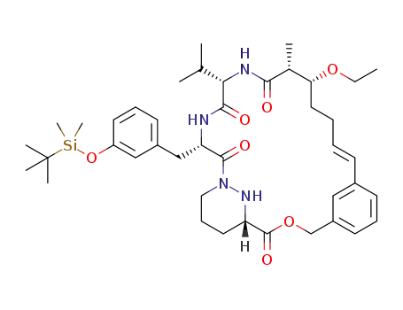 (E)-(5S,11S,14S,17R,18R)-11-[3-(tert-butyl-dimethyl-silanyloxy)-benzyl]-18-ethoxy-14-isopropyl-17-methyl-3-oxa-9,12,15,28-tetraaza-tricyclo[21.3.1.1*5,9*]octacosa-1<sup>(26)</sup>,21,23<sup>(27)</sup>,24-tetraene-4,10,13,16-tetraone