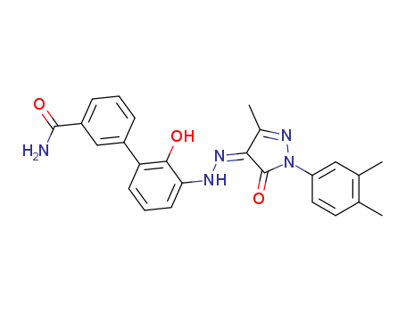 (Z)-3'-(2-(1-(3,4-dimethylphenyl)-3-methyl-5-oxo-1H-pyrazol-4(5H)-ylidene)-hydrazinyl)-2'-hydroxybiphenyl-3-carboxamide