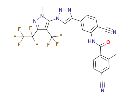 4-cyano-N-{2-cyano-5-[1-(2-methyl-5-pentafluoroethyl-4-trifluoromethyl-2H-pyrazol-3-yl)-1H-[1,2,3]triazol-4-yl]-phenyl}-2-methyl-benzamide