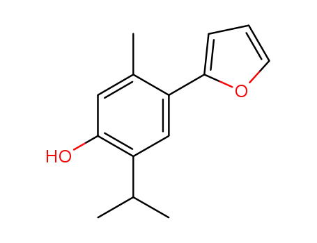 Molecular Structure of 1251914-04-1 (4-(furan-2-yl)-2-isopropyl-5-methylphenol)