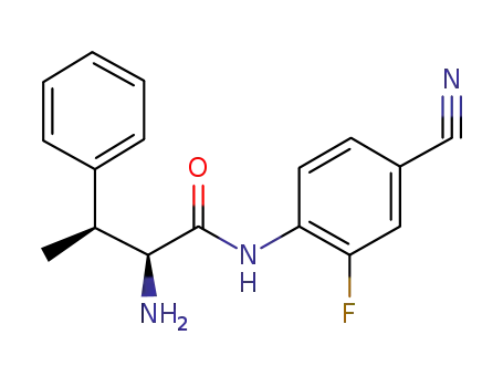 Molecular Structure of 947183-91-7 ((2S,3S)-2-amino-N-(4-cyano-2-fluoro-phenyl)-3-phenyl-butyramide)