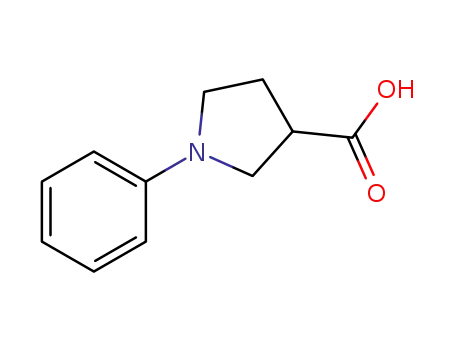 Molecular Structure of 933709-26-3 (1-Phenyl-3-pyrrolidinecarboxylic acid)