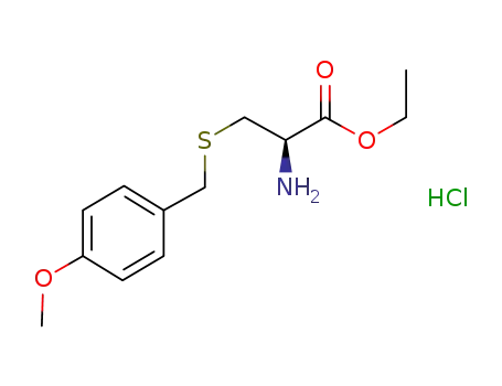 Molecular Structure of 156757-43-6 ((R)-2-amino-3-(4-methoxy-benzylsulfanyl)propionic acid ethyl ester hydrochloride)