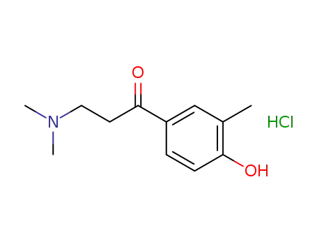 Molecular Structure of 1076690-73-7 (3-dimethylamino-1-(4-hydroxy-3-methyl-phenyl)-propan-1-one hydrochloride)