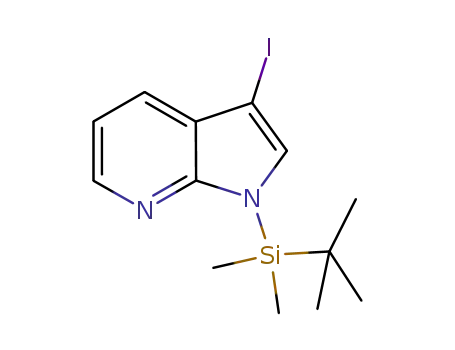 Molecular Structure of 918524-22-8 (1H-Pyrrolo[2,3-b]pyridine, 1-[(1,1-dimethylethyl)dimethylsilyl]-3-iodo-)