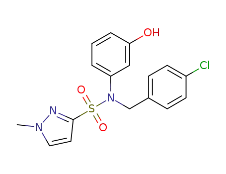 1-methyl-1H-pyrazole-3-sulfonic acid (4-chloro-benzyl)-(3-hydroxy-phenyl)-amide