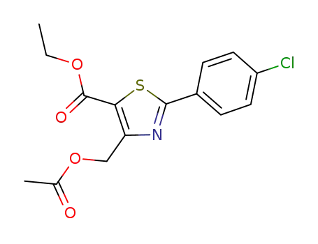 Molecular Structure of 648882-63-7 (5-Thiazolecarboxylic acid, 4-[(acetyloxy)methyl]-2-(4-chlorophenyl)-,
ethyl ester)