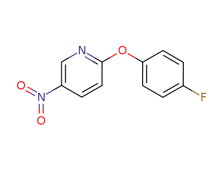 Molecular Structure of 31011-26-4 (2-(4-Fluoro-phenoxy)-5-nitro-pyridine)