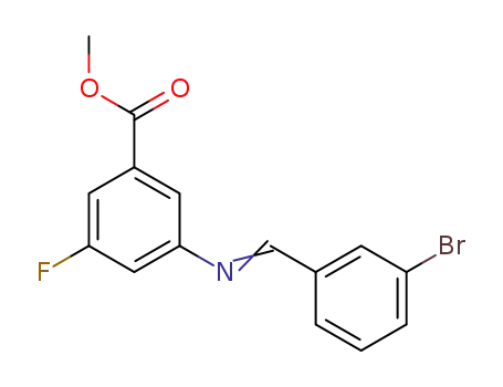 Molecular Structure of 1343460-19-4 (3-[(3-bromo-benzylidene)-amino]-5-fluoro-benzoic acid methyl ester)