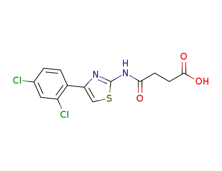 Molecular Structure of 544463-71-0 (4-((4-(2,4-dichlorophenyl)thiazol-2-yl)amino)-4-oxobutanoic acid)