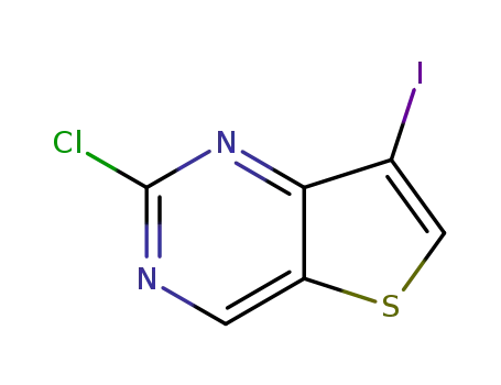 Molecular Structure of 1152475-40-5 (2-Chloro-7-iodothieno[3,2-d]pyrimidine)