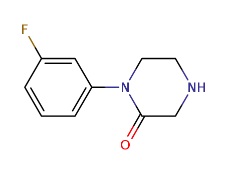 Molecular Structure of 907972-57-0 (1-(3-FLUORO-PHENYL)-PIPERAZIN-2-ONE)