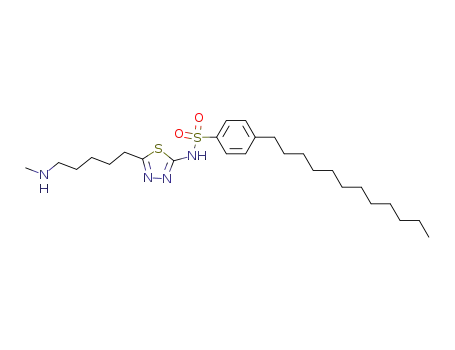 4-dodecyl-N-(5-(5-(methylamino)pentyl)-1,3,4-thiadiazol-2-yl)benzenesulfonamide