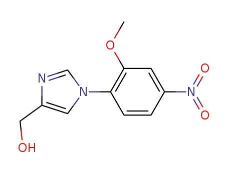Molecular Structure of 1077629-45-8 ([1-(2-methoxy-4-nitro-phenyl)-1H-imidazol-4-yl]-methanol)