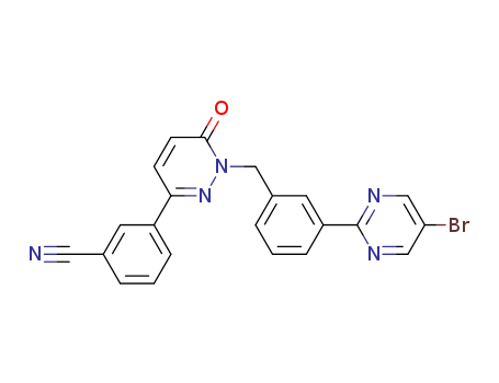 3-(1-(3-(5-bromopyrimidin-2-yl)benzyl)-6-oxo-1,6-dihydropyridazin-3-yl)benzonitrile CAS No.1103506-77-9