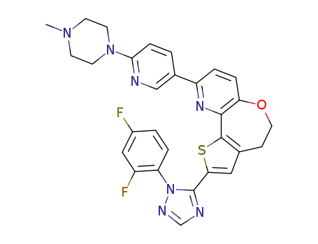 2-[2-(2,4-Difluoro-phenyl)-2H-[1,2,4]triazol-3-yl]-9-[6-(4-methyl-piperazin-1-yl)-pyridin-3-yl]-4,5-dihydro-6-oxa-1-thia-10-aza-benzo[e]azulene