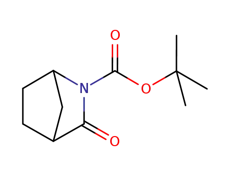 Molecular Structure of 167081-32-5 (2-Azabicyclo[2.2.1]heptane-2-carboxylic acid, 3-oxo-, 1,1-diMethylethyl ester)
