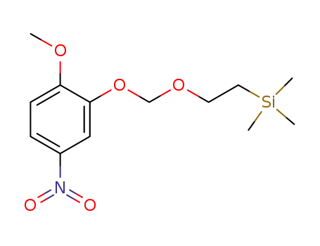 Molecular Structure of 1057383-24-0 ({2-[(2-methoxy-5-nitrophenoxy)methoxy]ethyl}(trimethyl)silane)