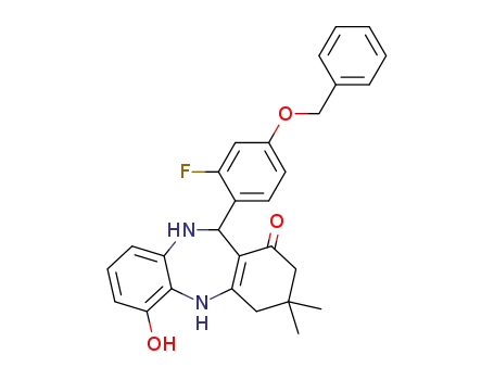 11-(4-benzyloxy-2-fluorophenyl)-6-hydroxy-3,3-dimethyl-2,3,4,5,10,11-hexahydro-dibenzo[b,e][1,4]diazepin-1-one
