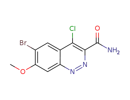 Molecular Structure of 1041853-24-0 (6-bromo-4-chloro-7-methoxycinnoline-3-carboxamide)