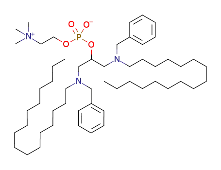 Molecular Structure of 1323910-17-3 (1,3-bis(benzyl(hexadecyl)amino)propan-2-yl 2-(trimethylammonio)ethyl phosphate)
