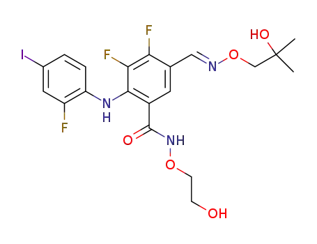 Benzamide,
3,4-difluoro-2-[(2-fluoro-4-iodophenyl)amino]-N-(2-hydroxyethoxy)-5-[(E)
-[(2-hydroxy-2-methylpropoxy)imino]methyl]-