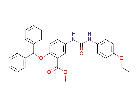 Benzoic acid,
2-(diphenylmethoxy)-5-[[[(4-ethoxyphenyl)amino]carbonyl]amino]-,
methyl ester