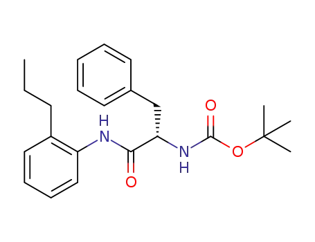 Molecular Structure of 1352436-49-7 (tert-butyl N-[(1S)-1-benzyl-2-oxo-2-(2-n-propylanilino)ethyl]carbamate)
