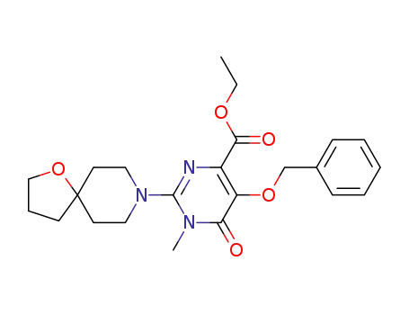 1,6-dihydro-1-methyl-2-(1-oxa-8-azaspiro[4.5]dec-8-yl)-6-oxo-5-(phenylmethoxy)-4-pyrimidinecarboxylic acid ethyl ester