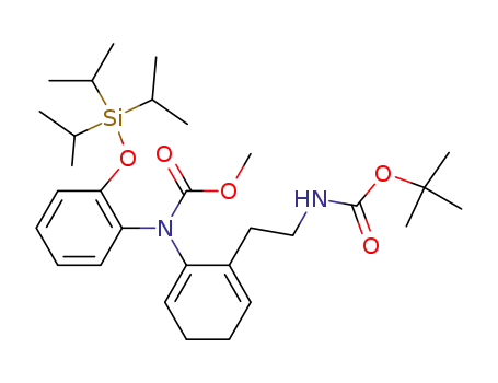 Carbamic acid,
[6-[2-[[(1,1-dimethylethoxy)carbonyl]amino]ethyl]-1,5-cyclohexadien-1-yl]
[2-[[tris(1-methylethyl)silyl]oxy]phenyl]-, methyl ester