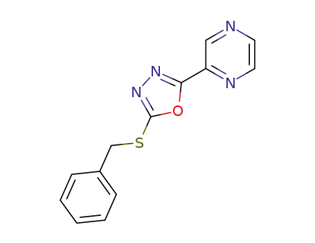 Pyrazine, [5-[(phenylmethyl)thio]-1,3,4-oxadiazol-2-yl]- (9CI)