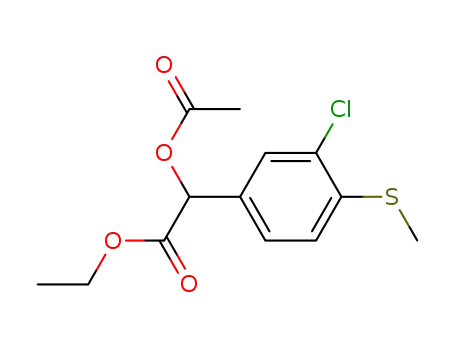 Benzeneacetic acid, a-(acetyloxy)-3-chloro-4-(methylthio)-, ethyl ester