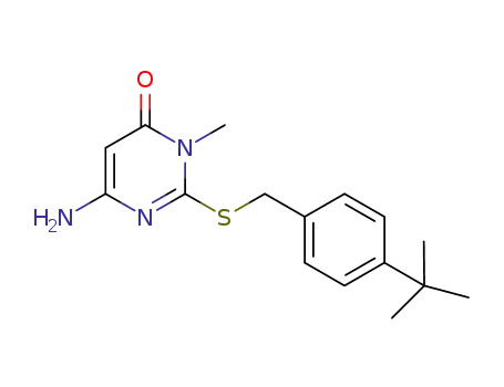 Molecular Structure of 1356834-62-2 (6-amino-2-(4-tert-butylbenzylthio)-3-methylpyrimidin-4(3H)-one)
