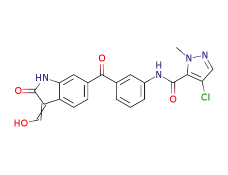 4-chloro-2-methyl-2H-pyrazole-3-carboxylic acid [3-(3-hydroxymethylene-2-oxo-2,3-dihydro-1H-indole-6-carbonyl)-phenyl]-amide