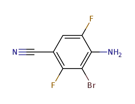 Molecular Structure of 112279-62-6 (4-AMINO-3-BROMO-2,5-DIFLUOROBENZONITRILE)