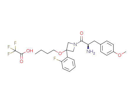 (R)-2-amino-1-[3-butoxy-3-(2-fluorophenyl)-azetidin-1-yl]-3-(4-methoxyphenyl)propan-1-one trifluoroacetate