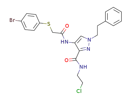 4-[2-(4-bromo-phenylsulfanyl)-acetylamino]-1-phenethyl-1H-pyrazole-3-carboxylic acid (2-chloro-ethyl)-amide