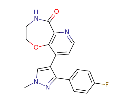 9-(3-(4-fluorophenyl)-1-methyl-1H-pyrazol-4-yl)-3,4-dihydropyrido[2,3-f ][1,4]oxazepin-5(2H)-one